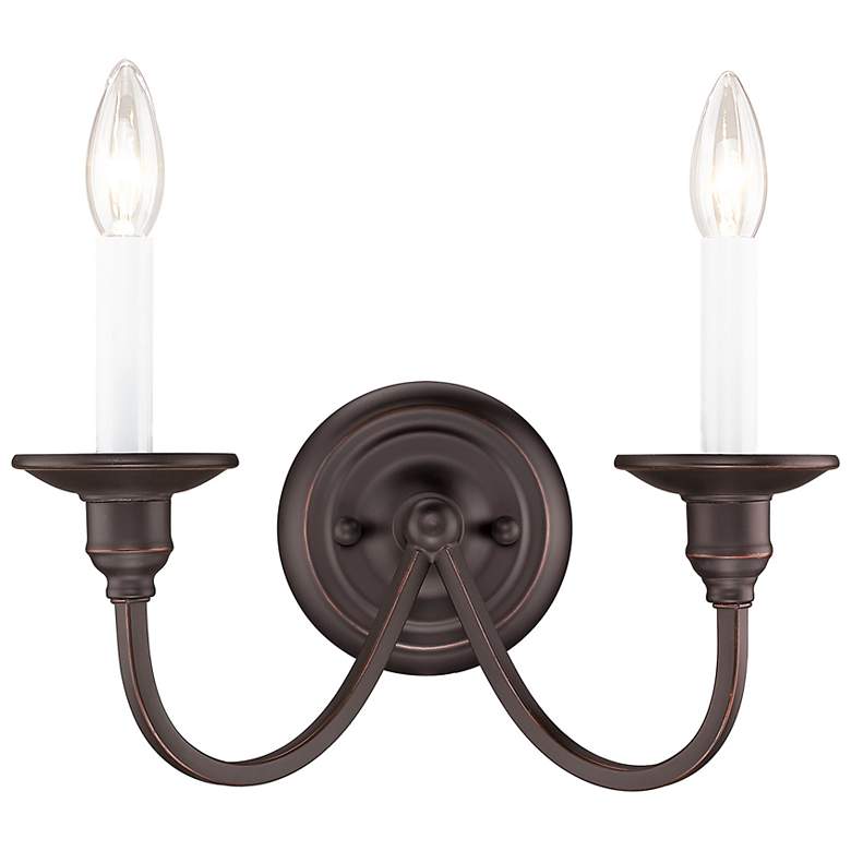 Image 2 Cranford 13-in W 2-Light Olde Bronze Candle Wall Sconce