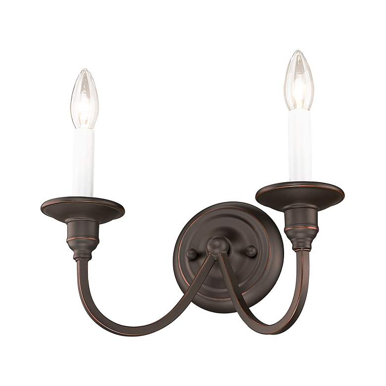 Image 6 Cranford 13-in W 2-Light Olde Bronze Candle Wall Sconce more views