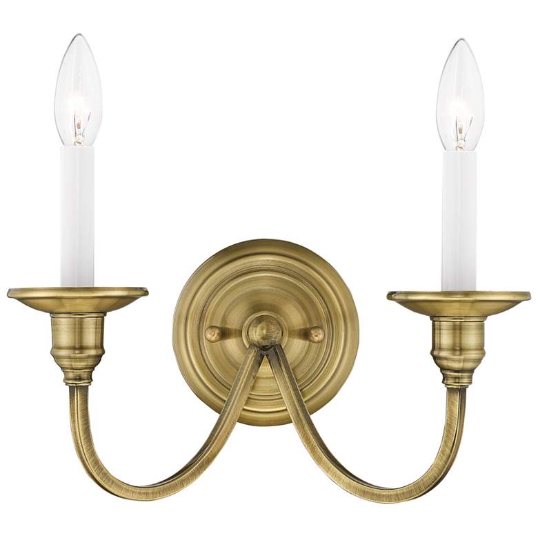 Image 1 Cranford 2-Light Antique Brass Candle Wall Sconce