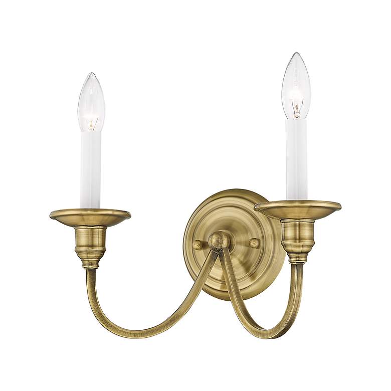 Image 5 Cranford 2-Light Antique Brass Candle Wall Sconce more views