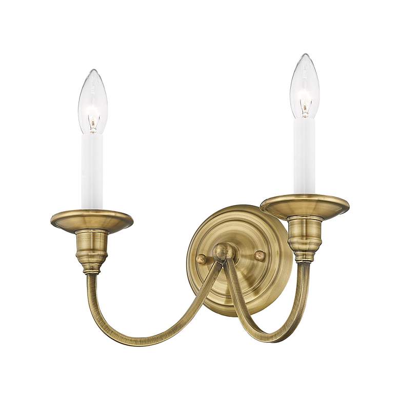 Image 6 Cranford 2-Light Antique Brass Candle Wall Sconce more views