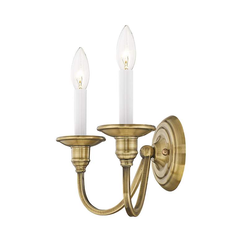 Image 7 Cranford 2-Light Antique Brass Candle Wall Sconce more views