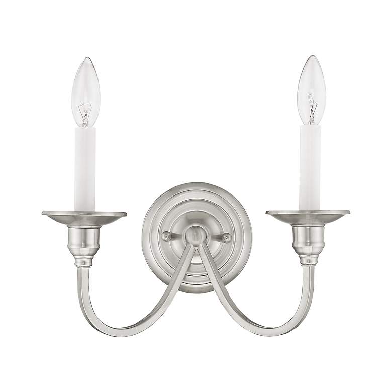Image 3 Cranford 2-Light Brushed Nickel Candle Wall Sconce more views