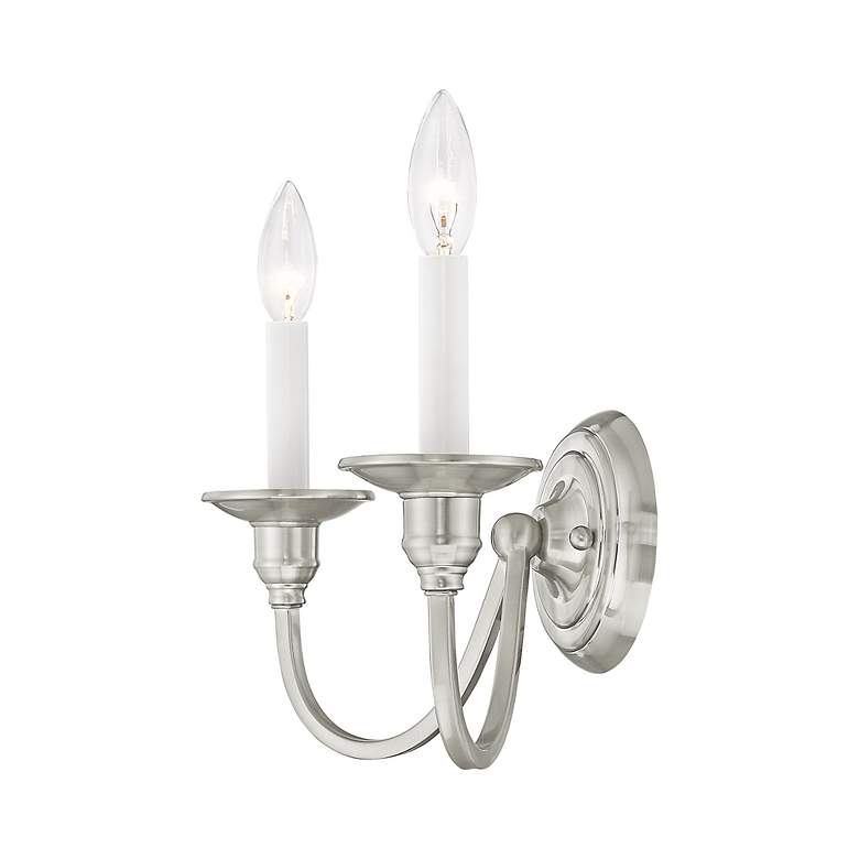 Image 7 Cranford 2-Light Brushed Nickel Candle Wall Sconce more views