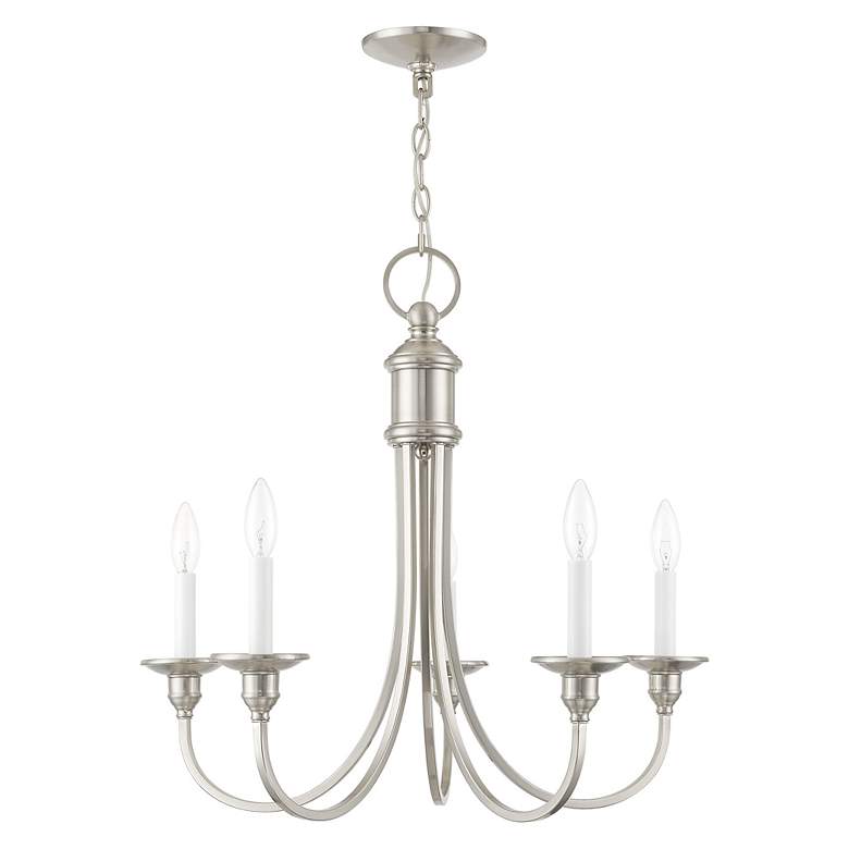 Image 3 Cranford 24-in 5-Light Brushed Nickel Candle Chandelier more views