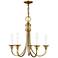 Cranford 24" Wide Antique Brass 5-Light Candle Chandelier