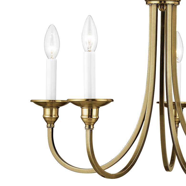 Image 3 Cranford 24" Wide Antique Brass 5-Light Candle Chandelier more views