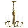 5_Cranford 24" Wide Antique Brass 5-Light Candle Chandelier more views