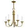 6_Cranford 24" Wide Antique Brass 5-Light Candle Chandelier more views