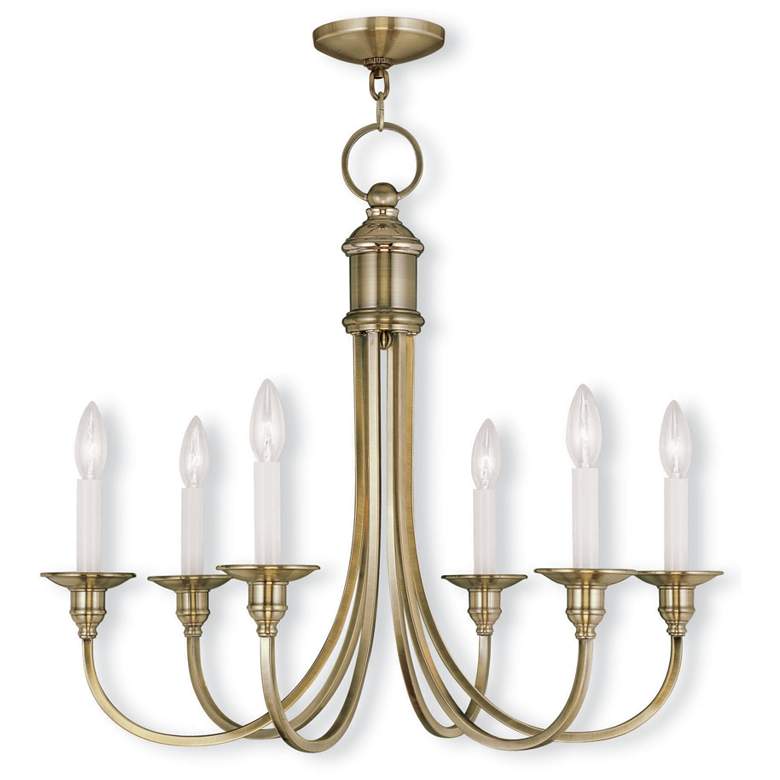 Image 1 Cranford 26-in 6-Light Antique Brass Candle Chandelier