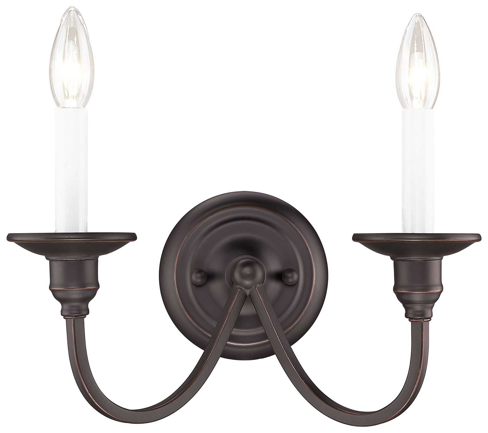 Image 2 Cranford 9" H Hand-Applied Olde Bronze 2-Light Wall Sconce