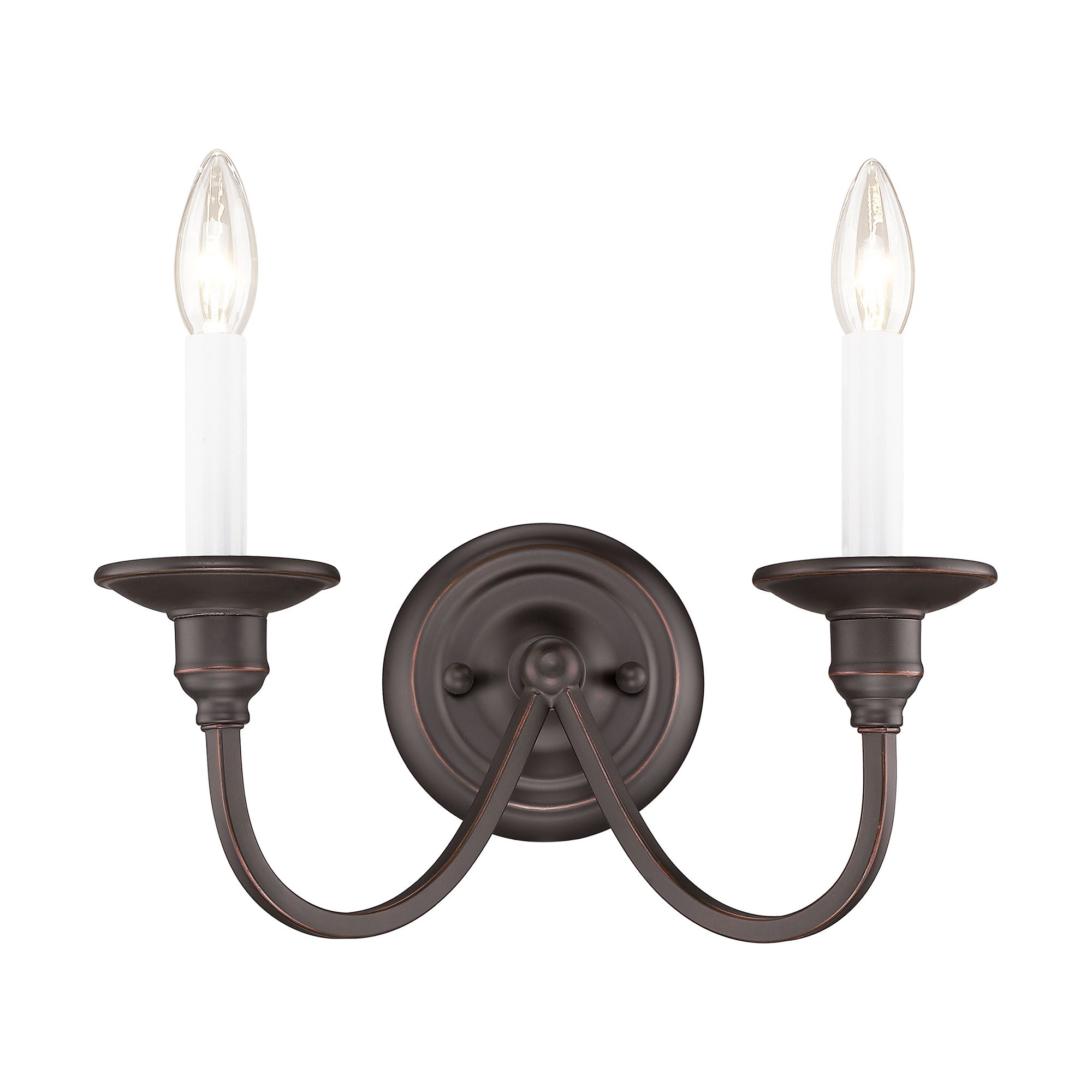 Image 4 Cranford 9" H Hand-Applied Olde Bronze 2-Light Wall Sconce more views