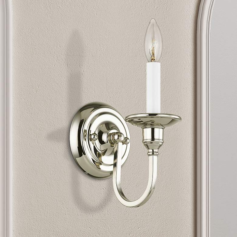 Image 1 Cranford 9" High Polished Nickel Wall Sconce