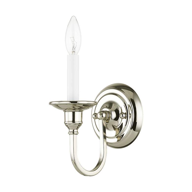 Image 3 Cranford 9" High Polished Nickel Wall Sconce more views