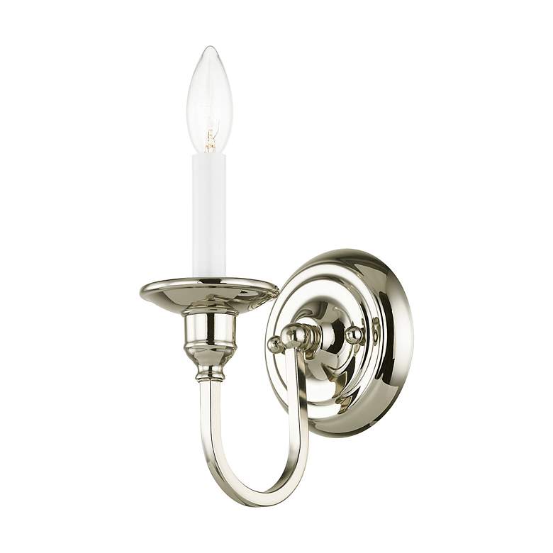 Image 4 Cranford 9" High Polished Nickel Wall Sconce more views