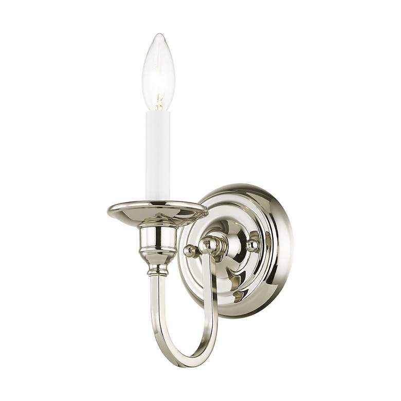 Image 5 Cranford 9" High Polished Nickel Wall Sconce more views