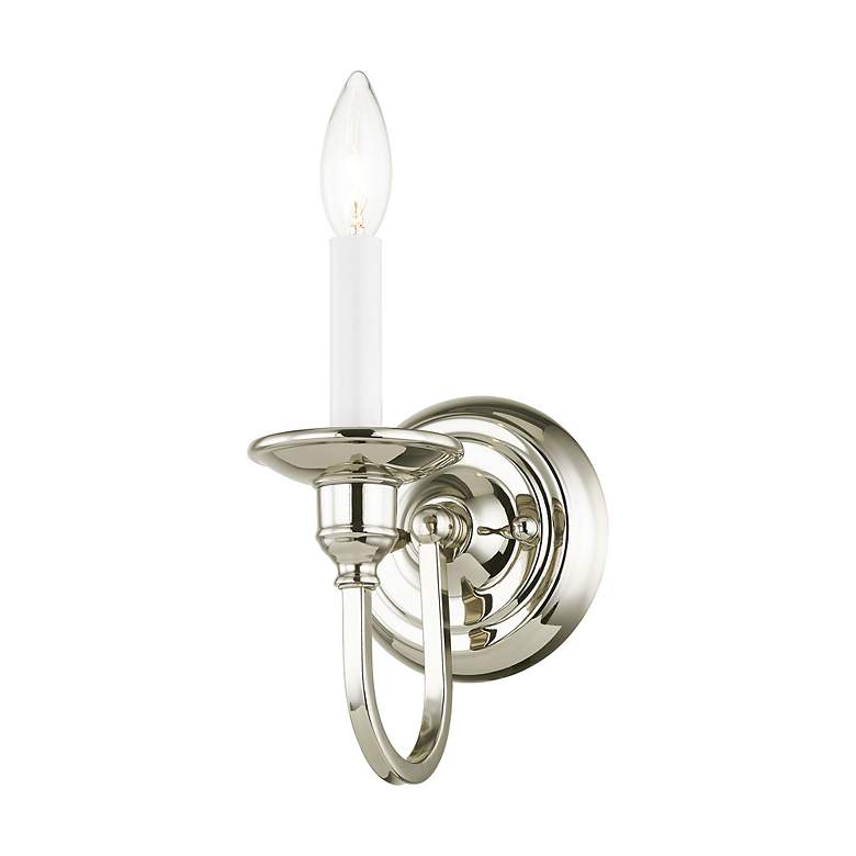 Image 6 Cranford 9" High Polished Nickel Wall Sconce more views