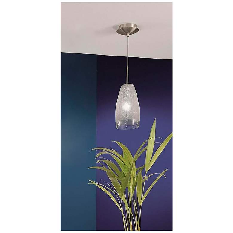 Image 2 Crash 1-Light Pendant - Matte Nickel Finish - Frosted Glass Shade more views