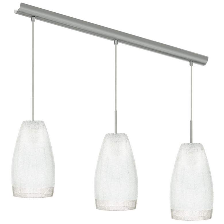 Image 1 Crash - 3-Light Island Pendant - Matte Nickel Finish - White Glass Shade