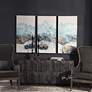 5_Crashing Waves 48" High 3-Piece Framed Canvas Wall Art Set more views