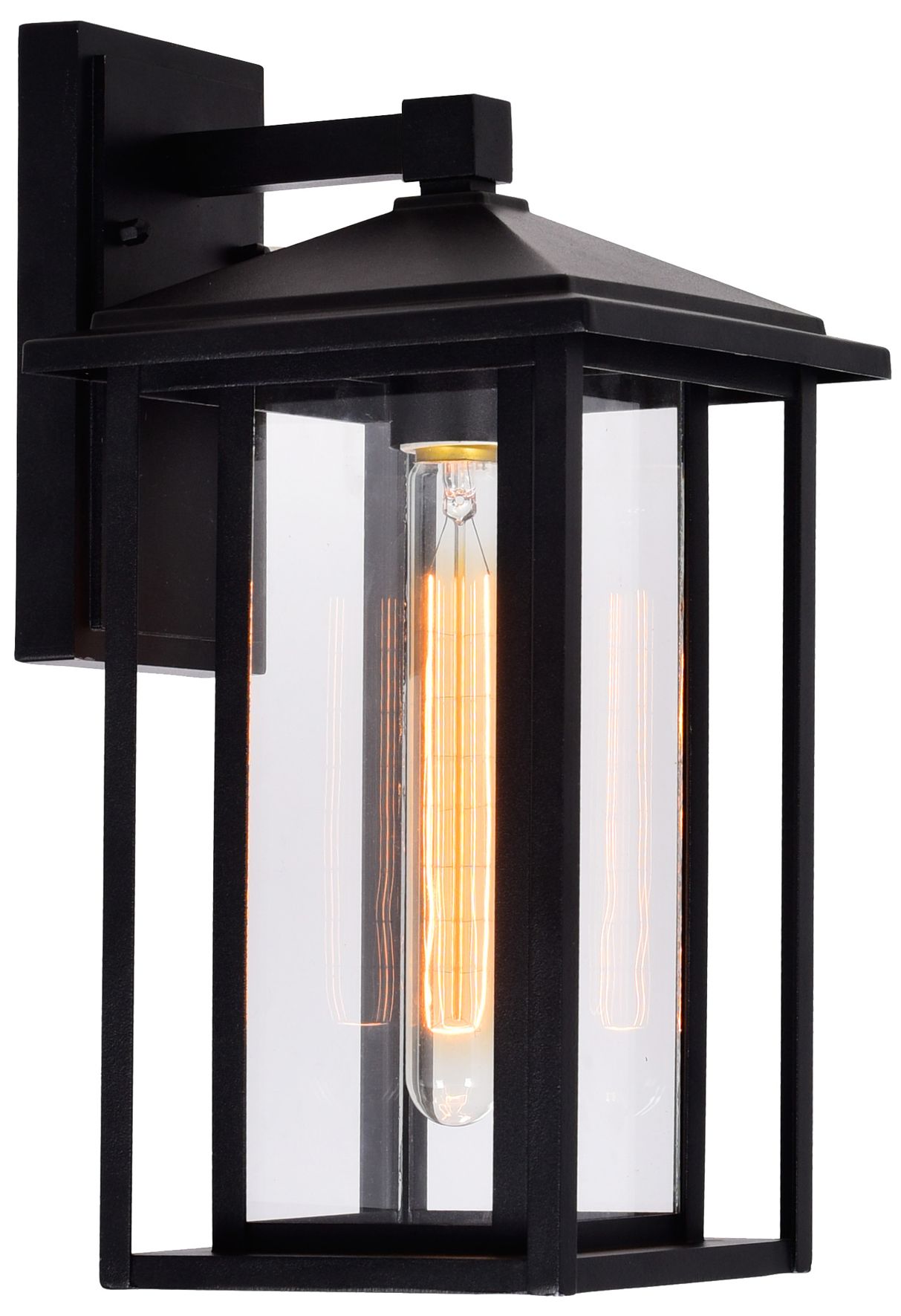 Crawford 1 Light 7in Black Outdoor Wall Light