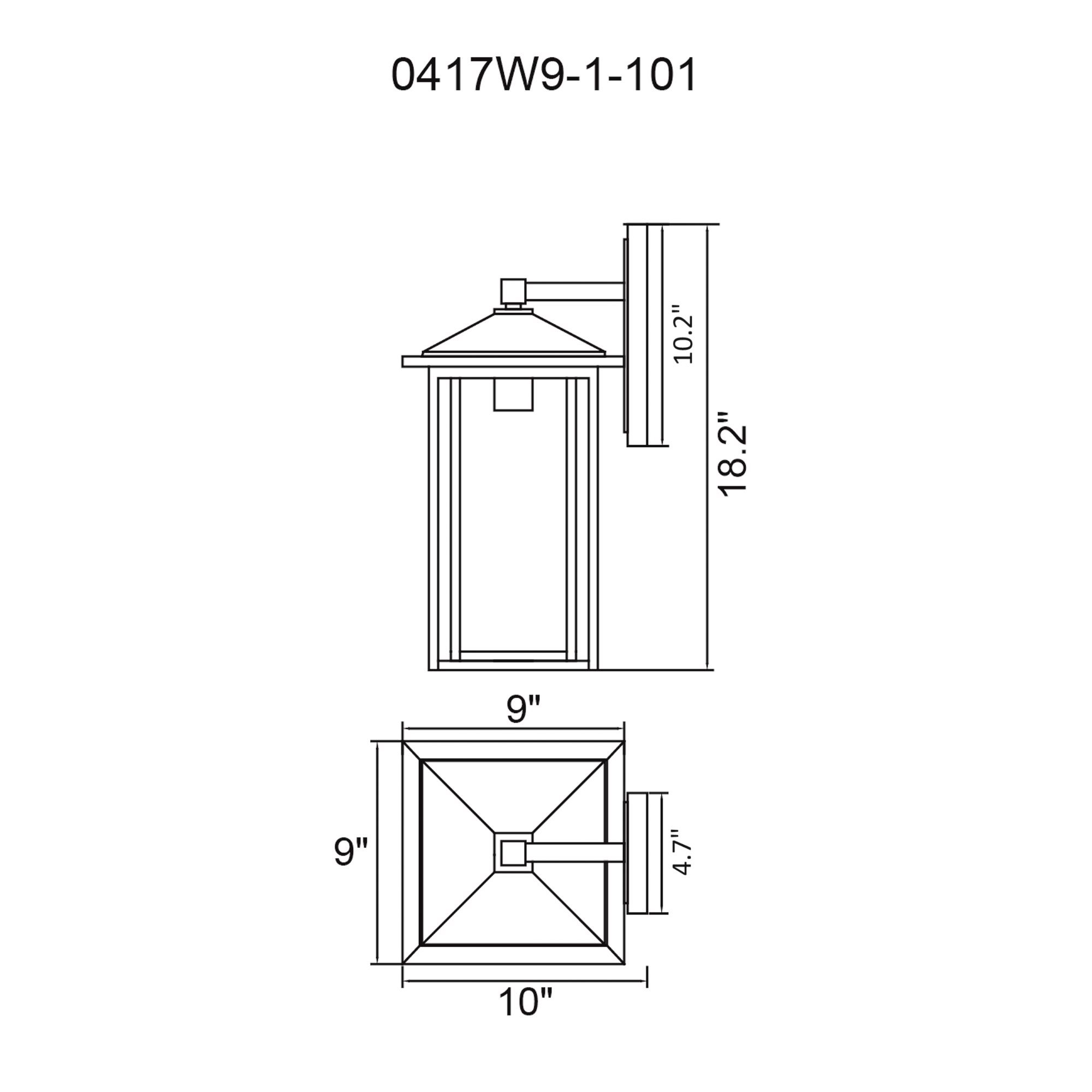 Image 7 Crawford 1 Light 9in Black Outdoor Wall Light more views