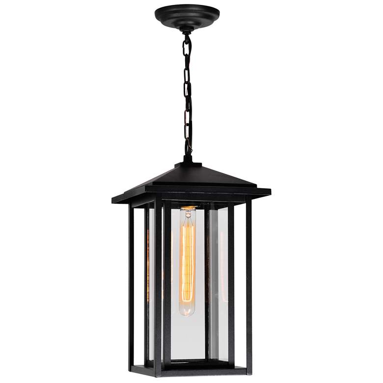 Image 1 Crawford 1 Light Black Outdoor Hanging Light