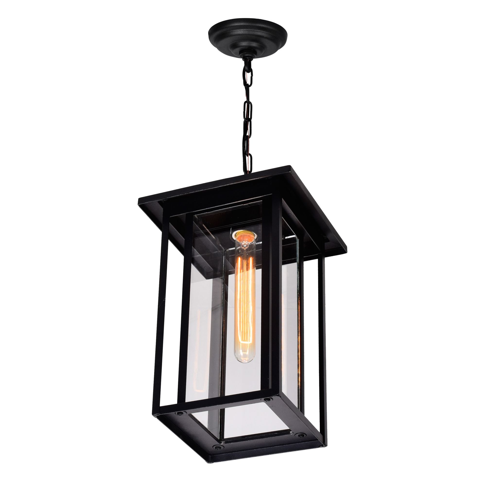 Image 3 Crawford 1 Light Black Outdoor Hanging Light more views