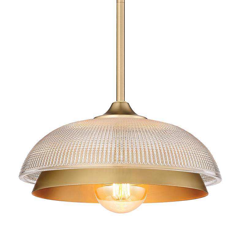 Image 4 Crawford 11.75" Wide 1-Light Champagne Bronze Mini Pendant with Prism more views