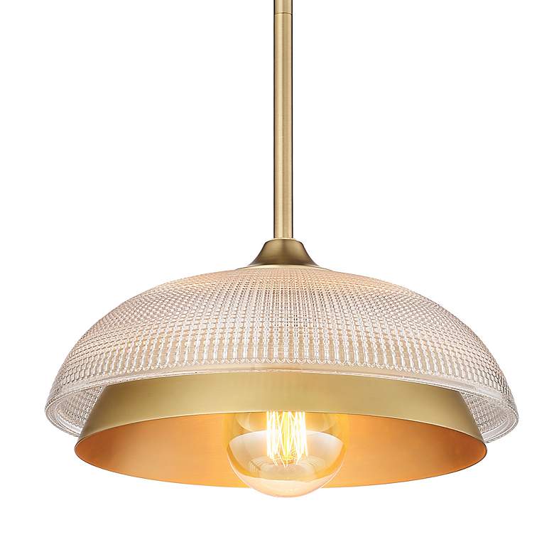 Image 5 Crawford 11.75" Wide 1-Light Champagne Bronze Mini Pendant with Prism more views
