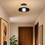 3_Crawford 11.75" Wide 1-Light Matte Black Flush Mount with Retro Prism more views