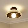 4_Crawford 11.75" Wide 1-Light Matte Black Flush Mount with Retro Prism more views