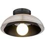 5_Crawford 11.75" Wide 1-Light Matte Black Flush Mount with Retro Prism more views