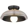7_Crawford 11.75" Wide 1-Light Matte Black Flush Mount with Retro Prism more views