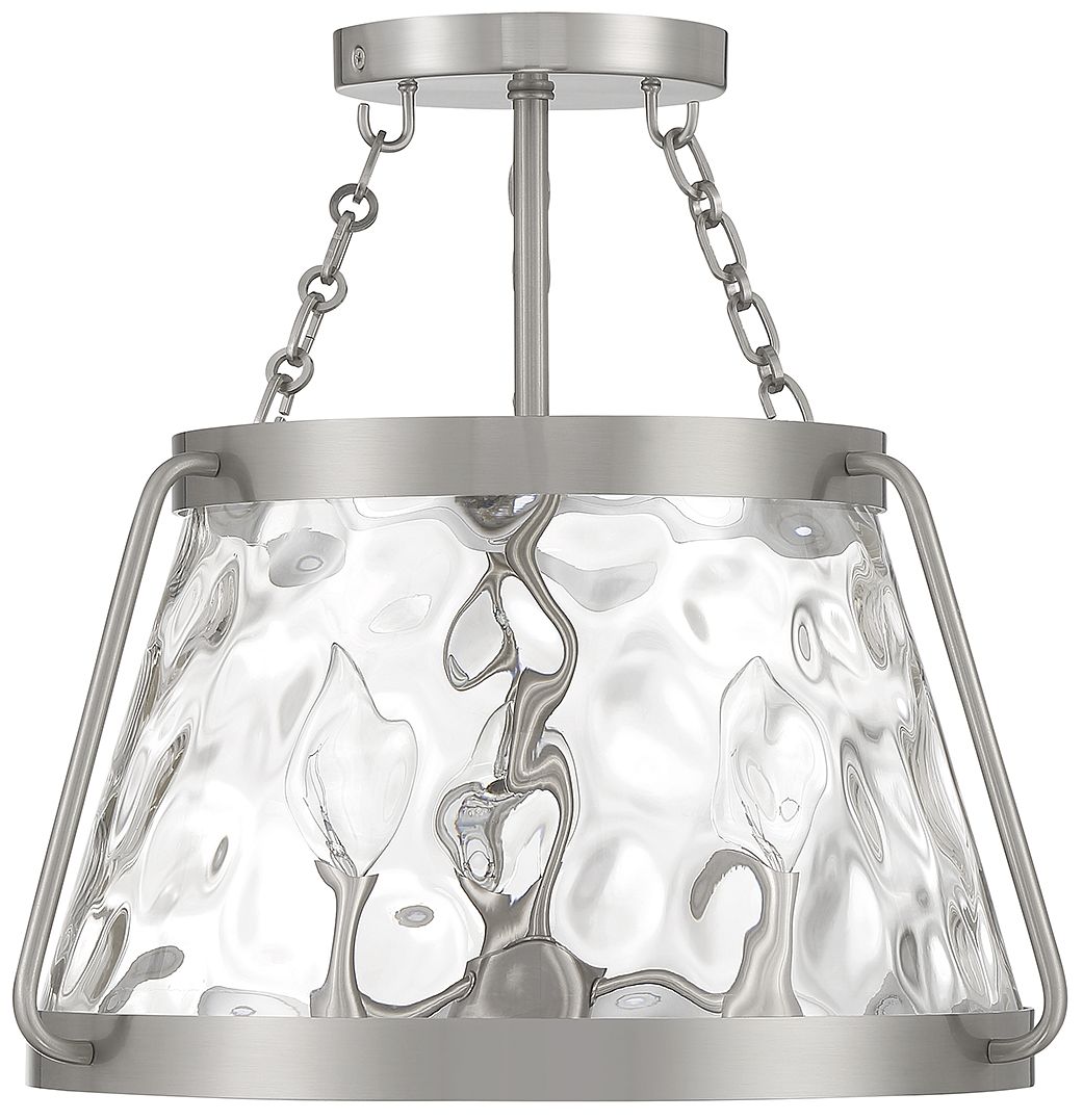 Image 2 Crawford 3-Light Ceiling Light in Satin Nickel more views