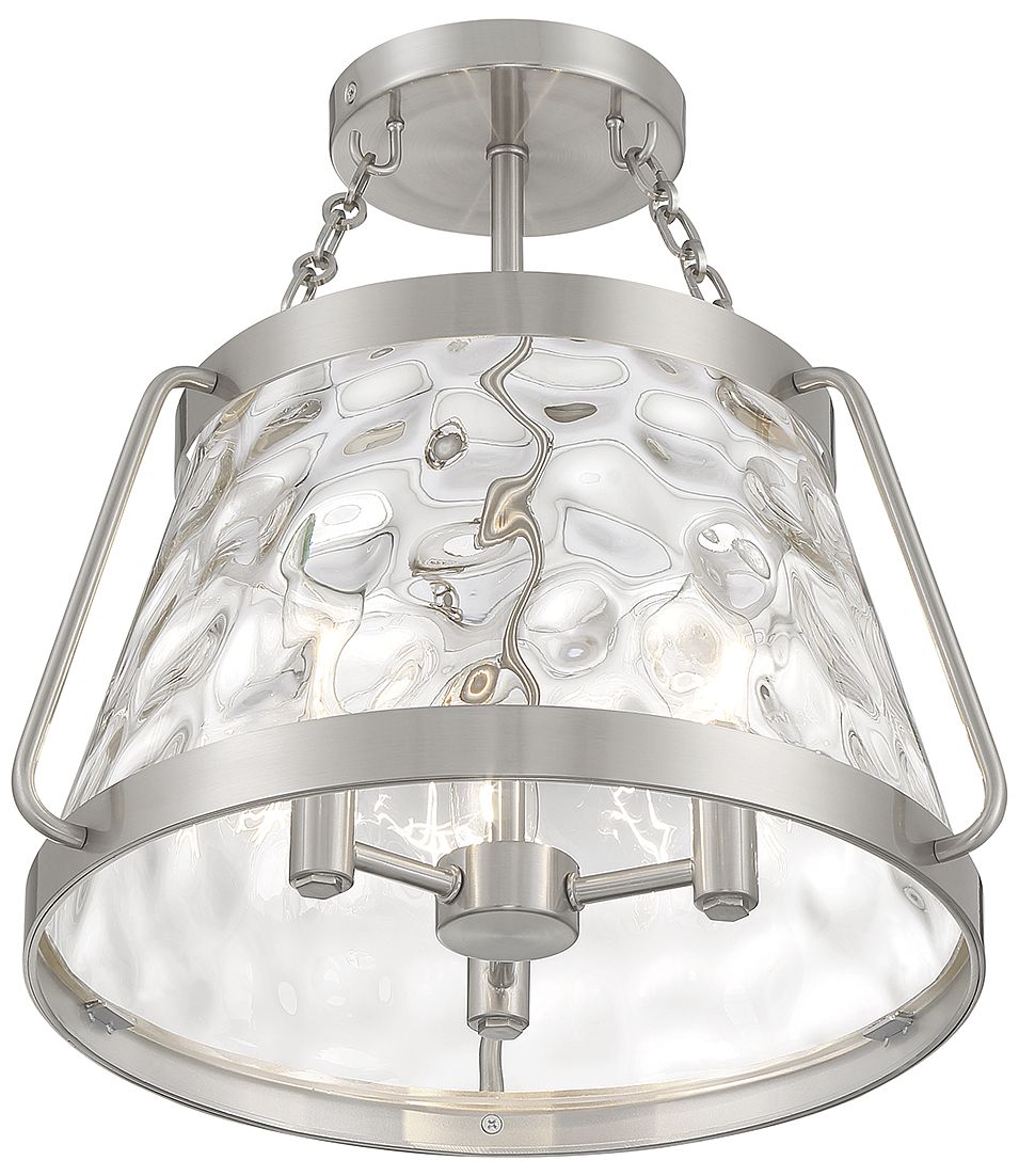 Image 3 Crawford 3-Light Ceiling Light in Satin Nickel more views