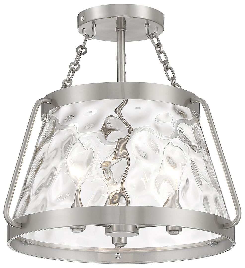 Image 4 Crawford 3-Light Ceiling Light in Satin Nickel more views