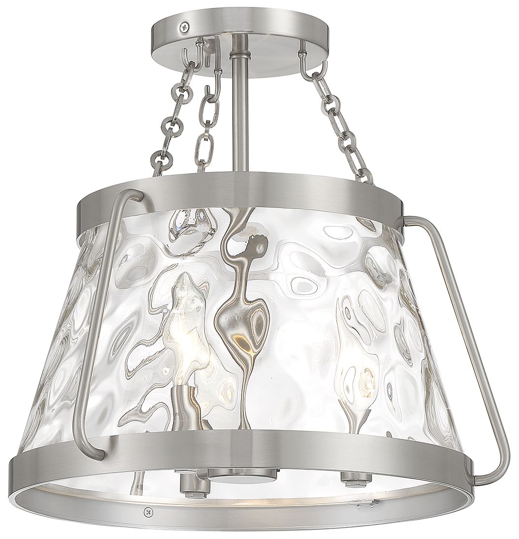 Image 5 Crawford 3-Light Ceiling Light in Satin Nickel more views
