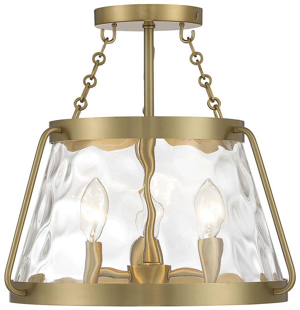 Crawford 3-Light Ceiling Light in Warm Brass