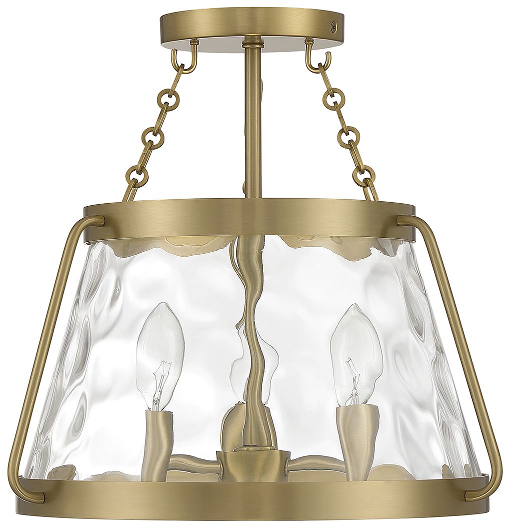 Image 2 Crawford 3-Light Ceiling Light in Warm Brass more views