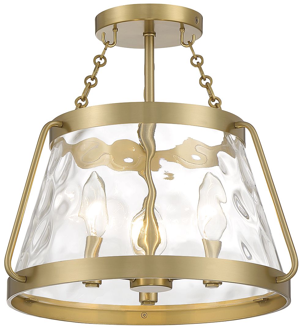Image 3 Crawford 3-Light Ceiling Light in Warm Brass more views