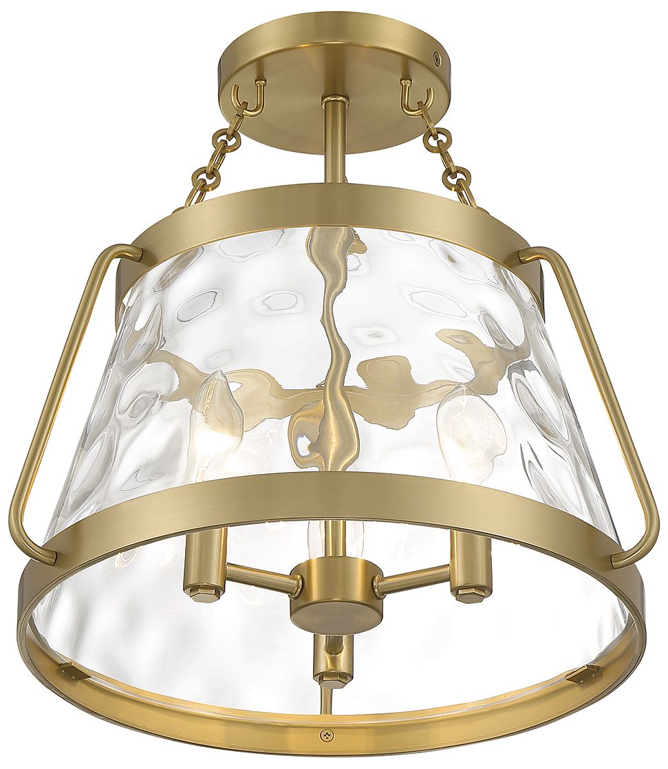 Image 4 Crawford 3-Light Ceiling Light in Warm Brass more views