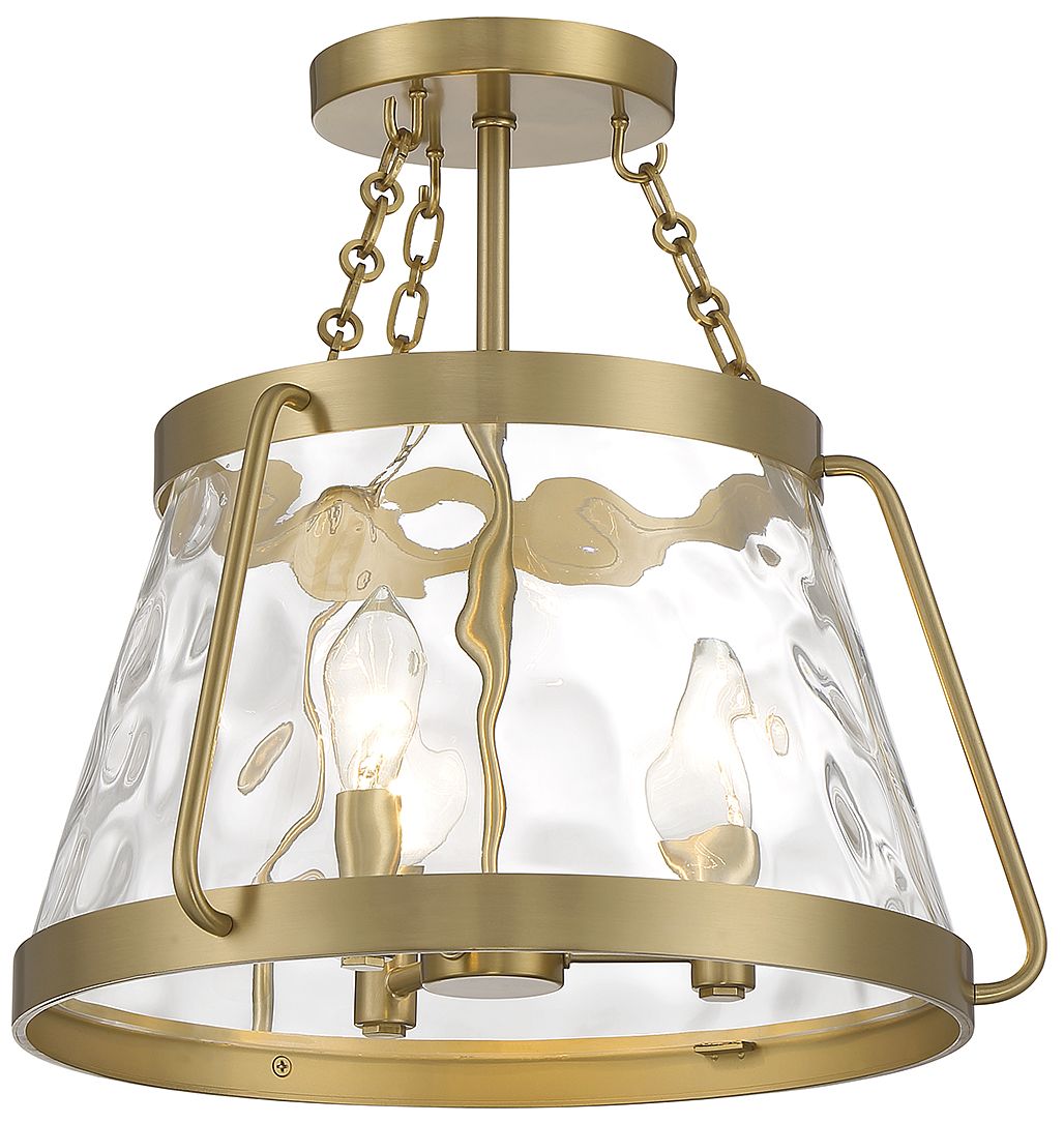 Image 5 Crawford 3-Light Ceiling Light in Warm Brass more views