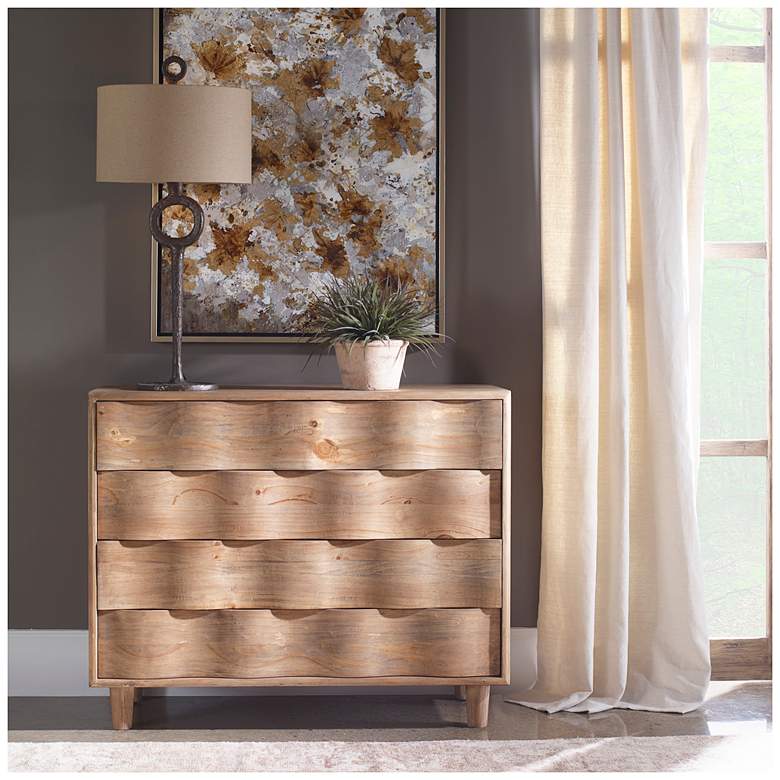 Image 3 Crawford 42" Wide Natural Light Oak Wood Accent Chest more views