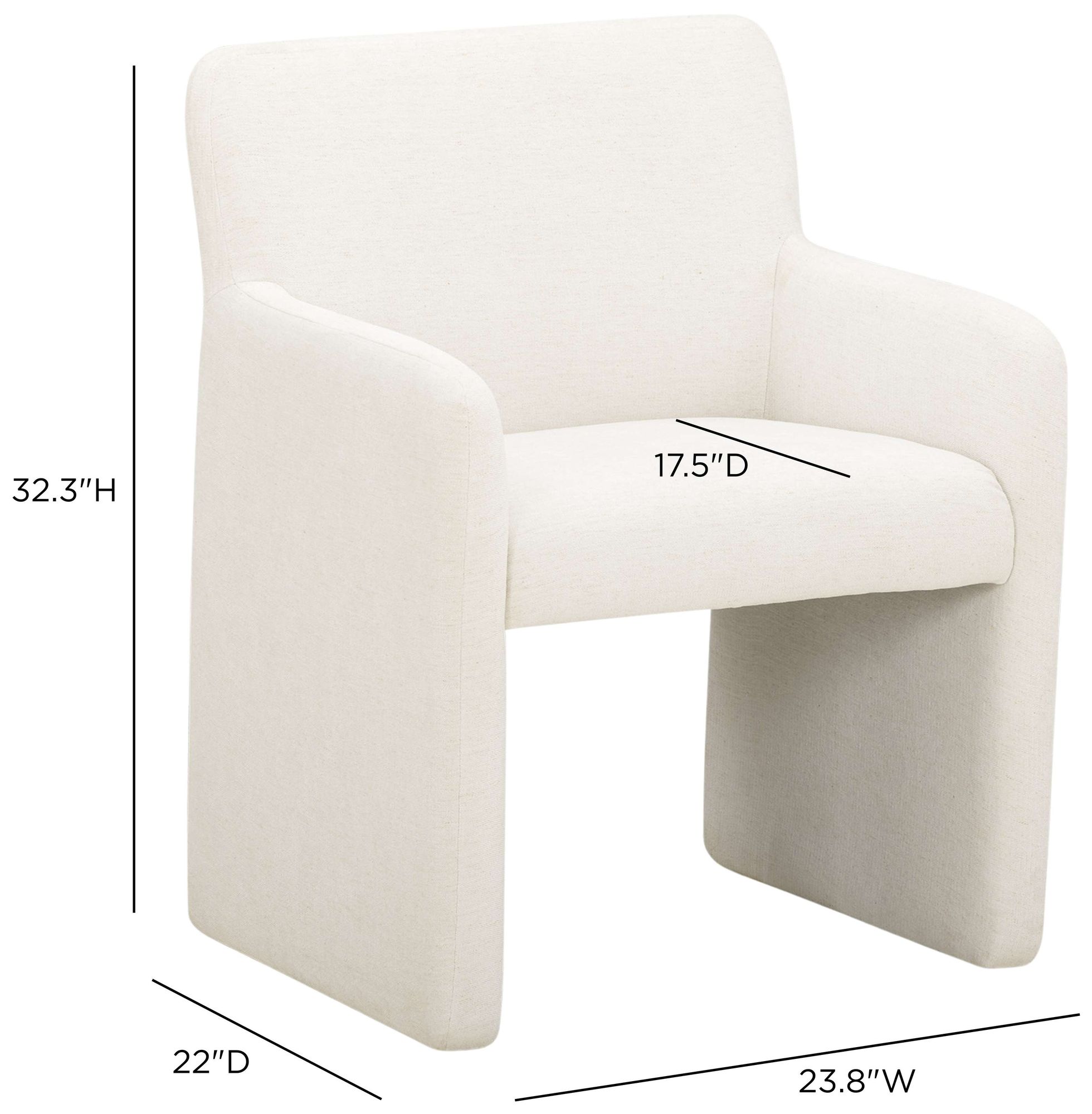 Image 7 Crawley Performance Linen Chenille Dining Chair in Bone more views