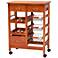 Crayton 23 1/2" Wide Oak Brown Mobile Kitchen Storage Cart