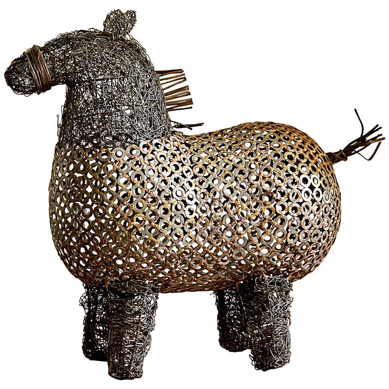 Image 1 Crazy Fat Pony 18" Wide Bronze Sculpture
