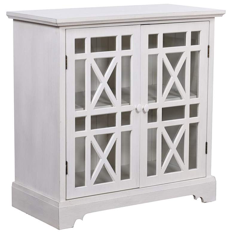 Image 1 Cream 32 inch Wide 2-Door Wooden Cabinet