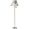 Cream and Gray Floral Brushed Nickel Swing Arm Floor Lamp