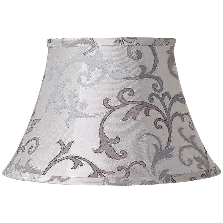 Image 1 Cream and Gray Floral Scroll Lamp Shade 10x17x11 (Spider)